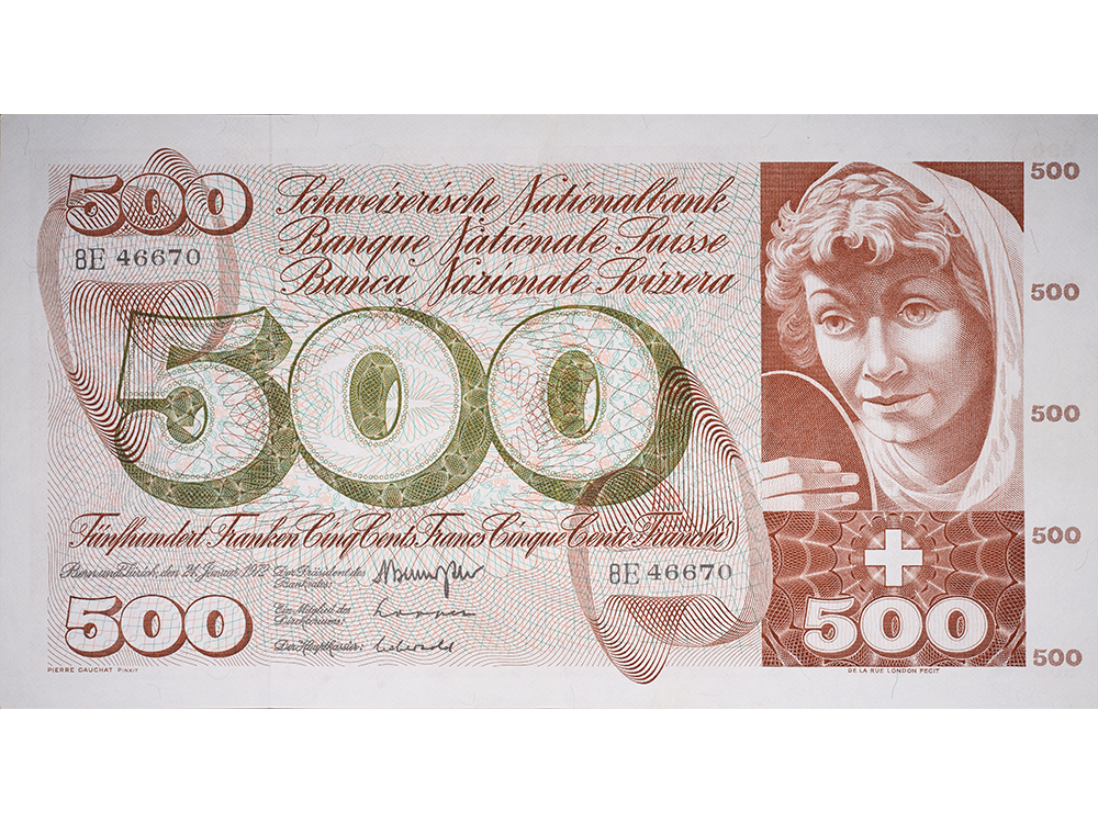 500 Franken, 1972, Jungbrunnen, ungebraucht, bankfrisch - 100%