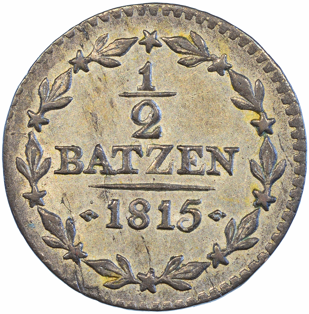 Aargau, 1/2 Batzen, 1815, stgl 