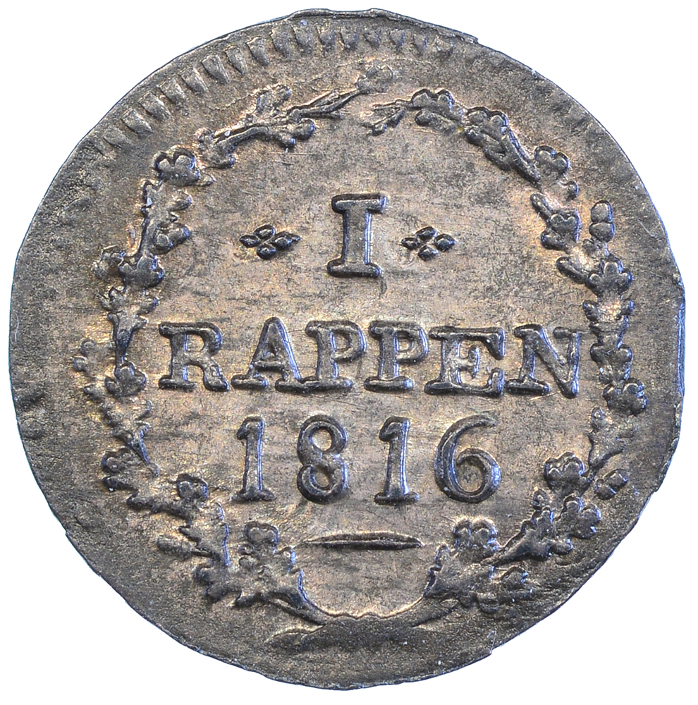 Aargau, 1 Rappen, 1816, unz/stgl 