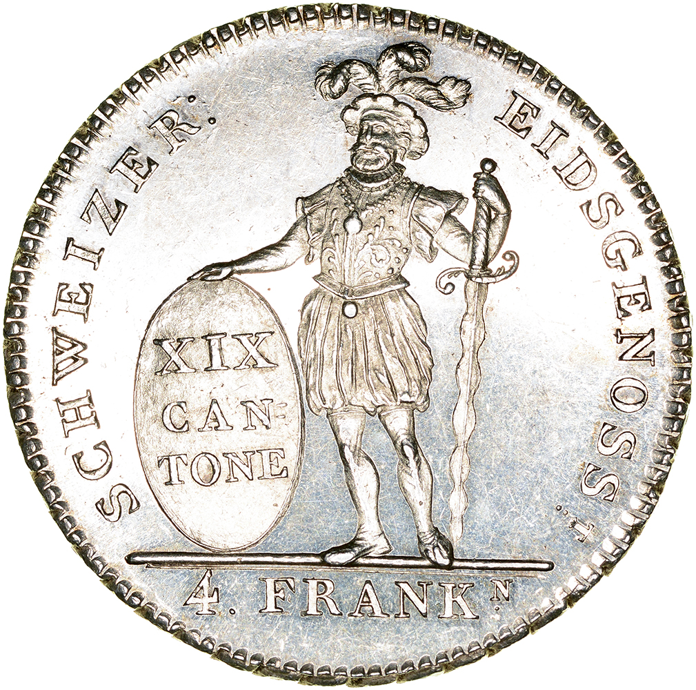 Appenzell Ausserrhoden, 4 Franken, 1812, unz/stgl