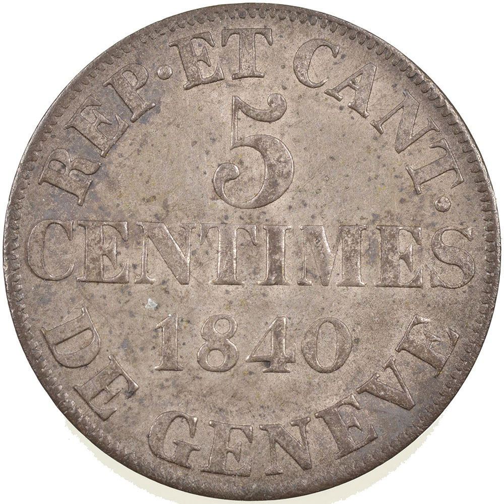 Genéve, 5 Centimes, 1840, unz
