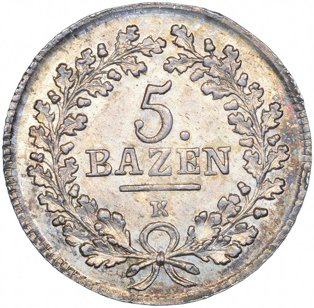 St. Gallen, 5 Batzen, 1814, unz/stgl