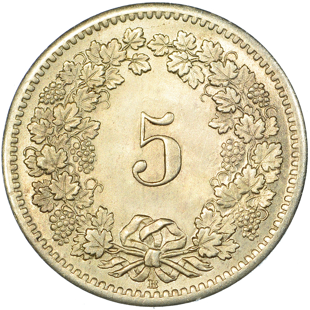 5 Rappen, 1850, unz/stgl