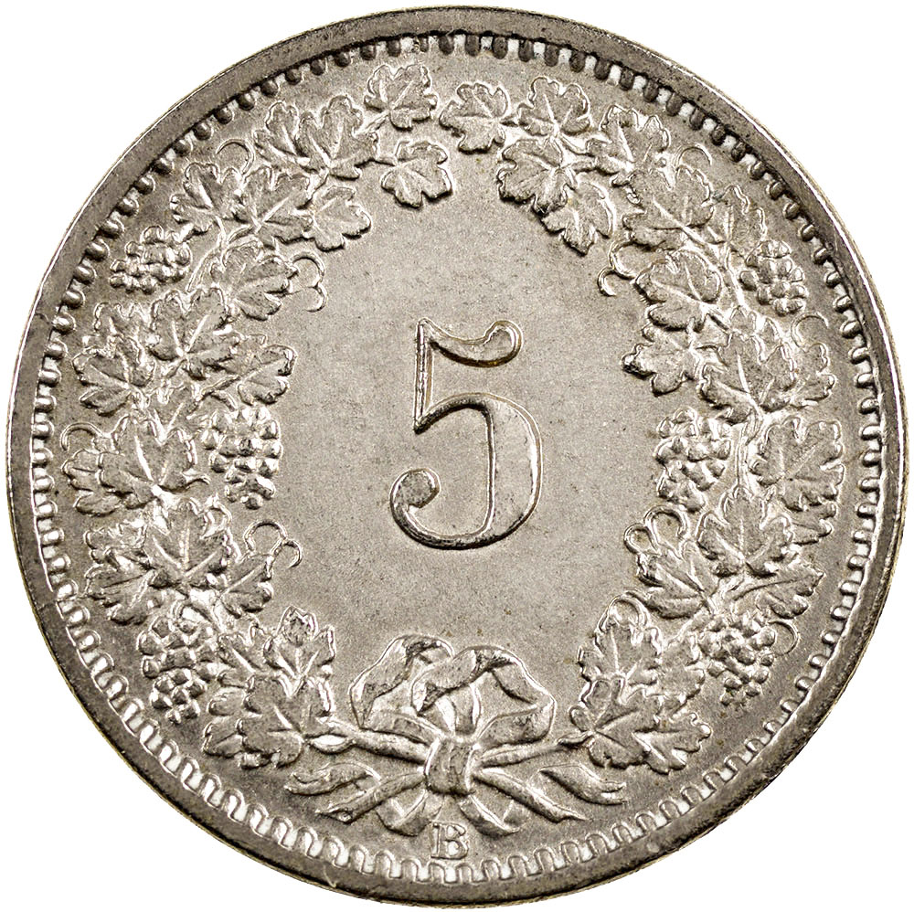 5 Rappen, 1877, unz/stgl