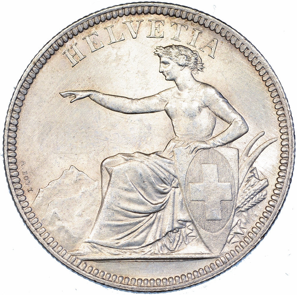 5 Franken, 1874, unzirkuliert, B. (Bruxelles)
