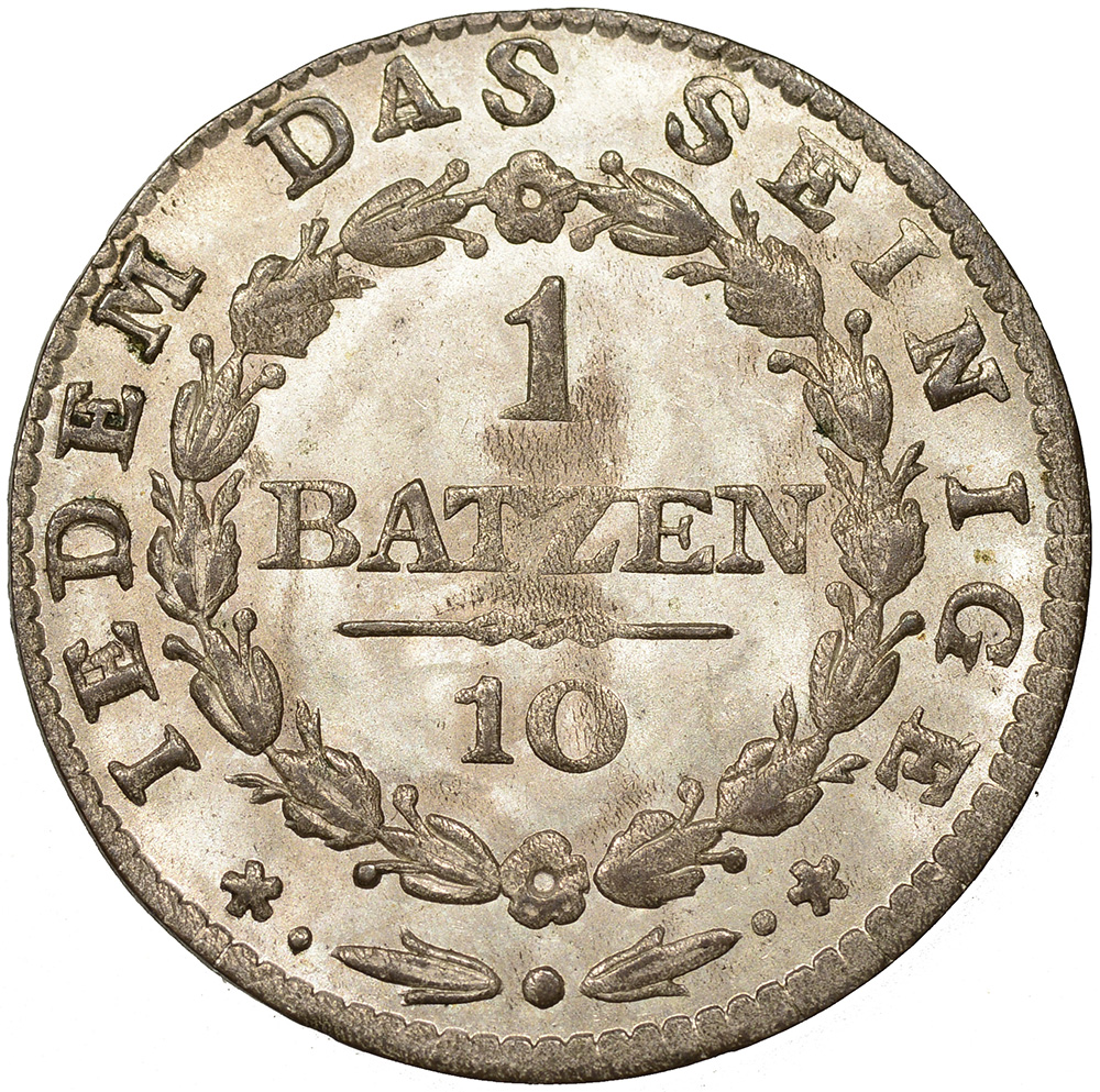 Appenzell Ausserrhoden, 1 Batzen, 1808, unz/stgl