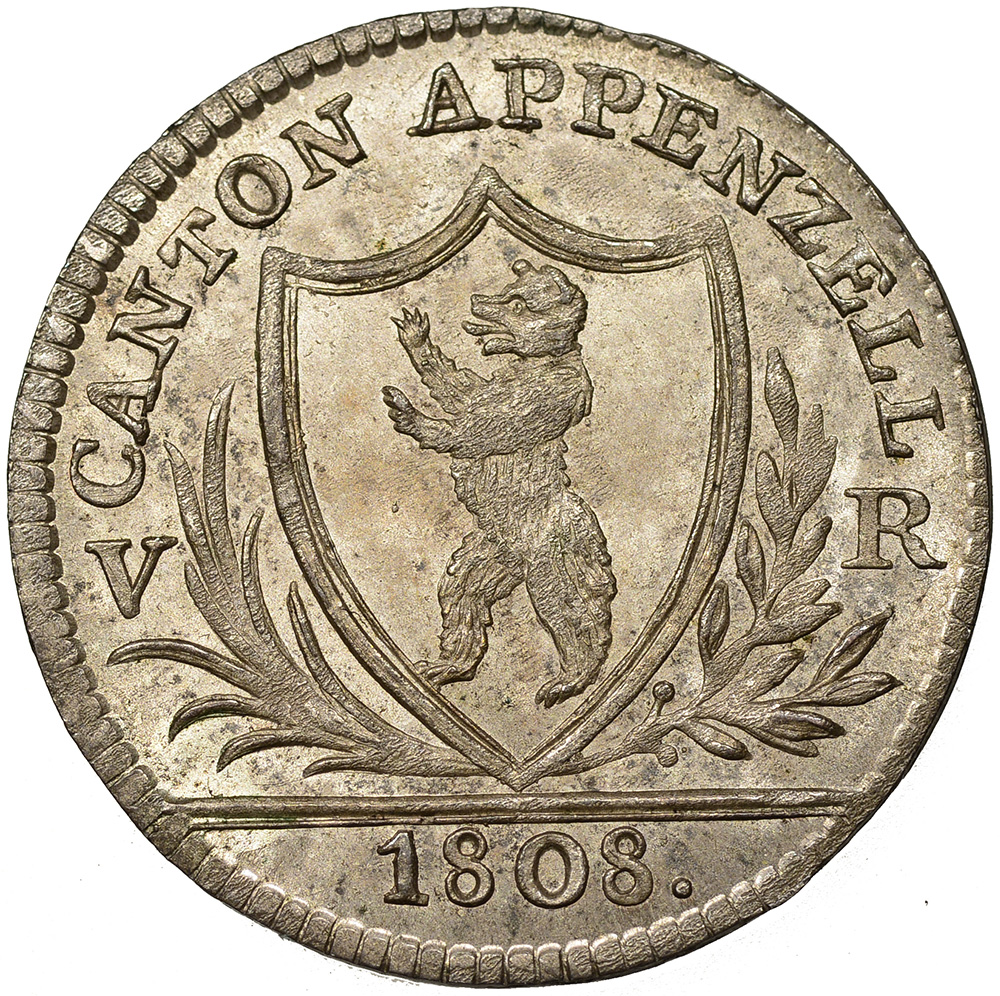 Appenzell Ausserrhoden, 1 Batzen, 1808, stgl