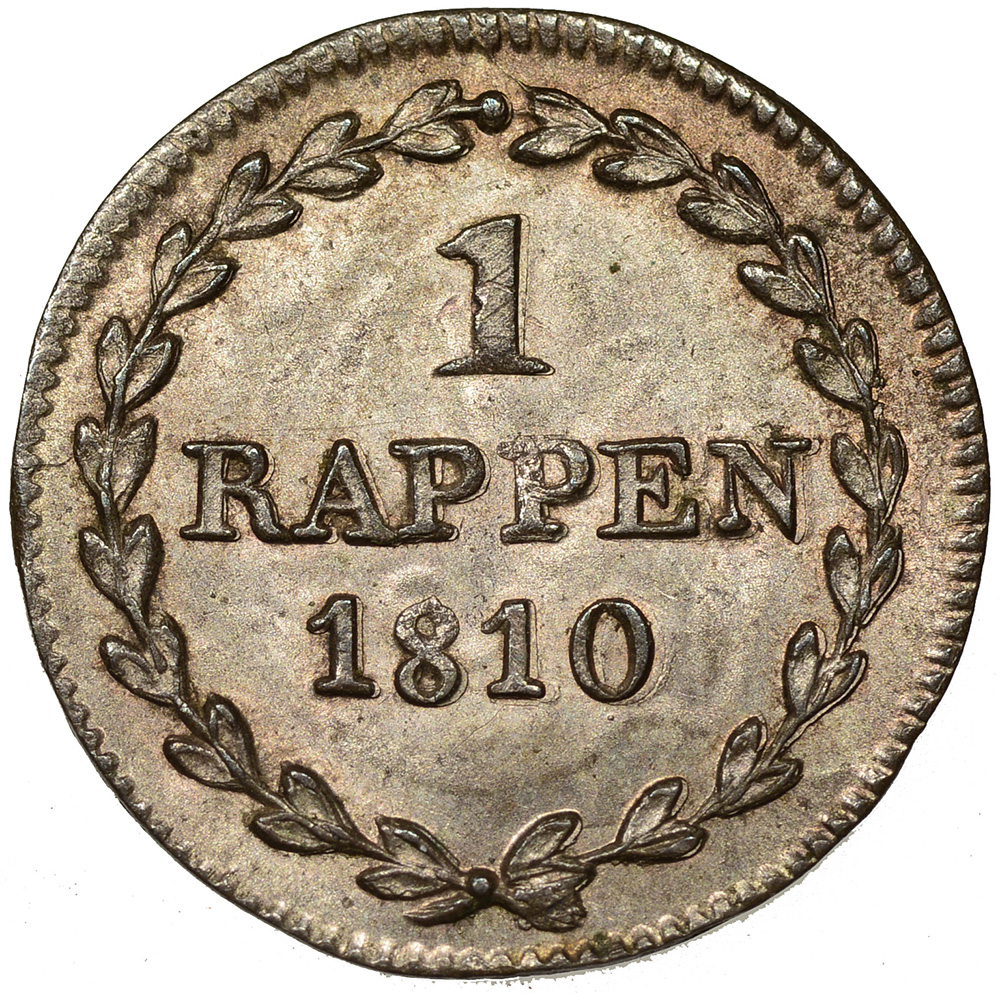 Basel, 1 Rappen, 1810, unz/stgl