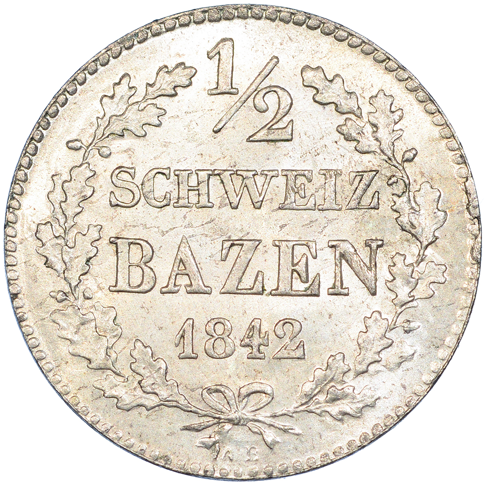 Graubünden, 1/2 Batzen, 1842, unz/stgl