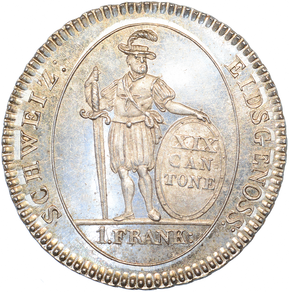 Bern, 1 Franken, 1811, stgl, gegenständig