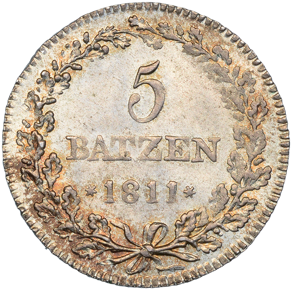 Aargau, 5 Batzen, 1811, unz/stgl