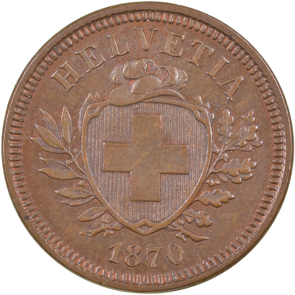 1 Rappen, 1870, Stempelglanz