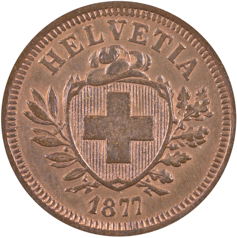 1 Rappen, 1877, Stempelglanz