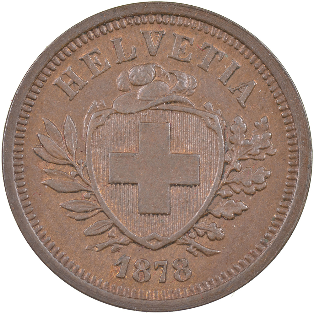 1 Rappen, 1878, unzirkuliert