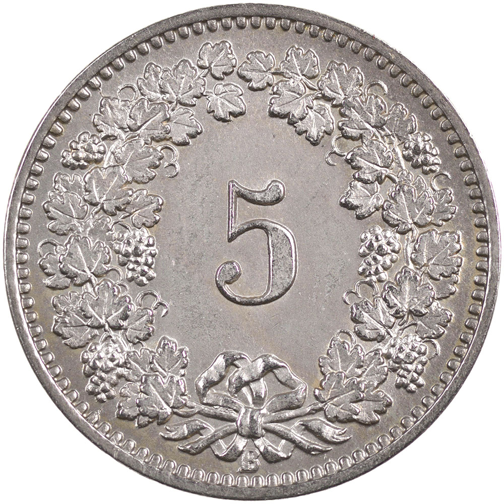 5 Rappen, 1882, fast unzirkuliert