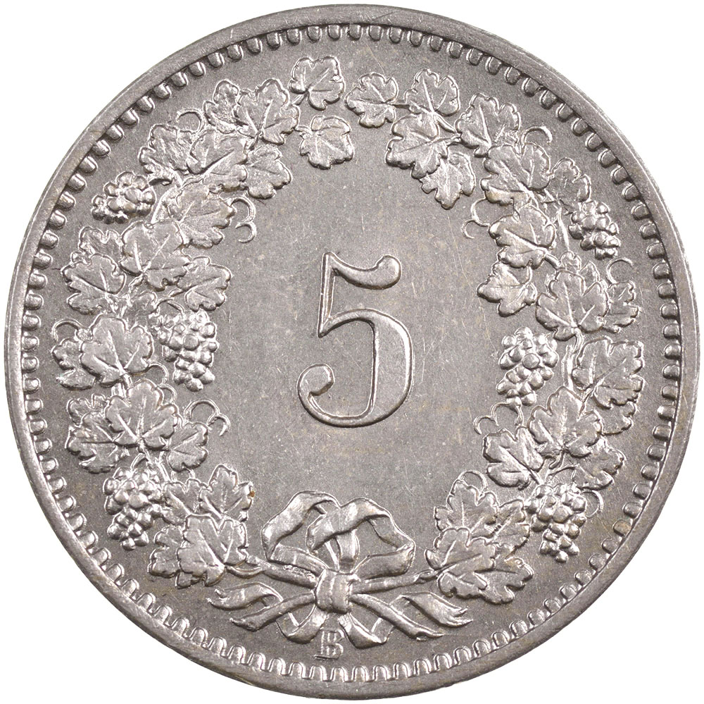 5 Rappen, 1883, unzirkuliert