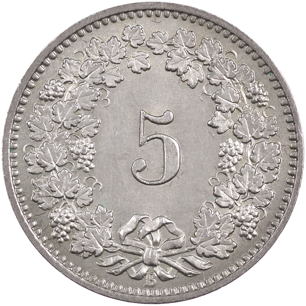 5 Rappen, 1887, unz/stgl