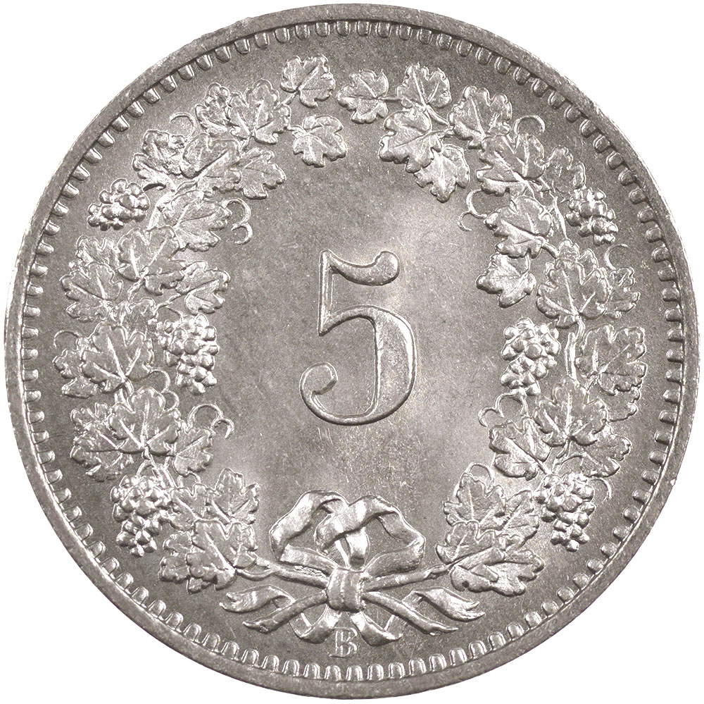 5 Rappen, 1888, Stempelglanz