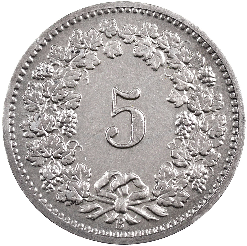 5 Rappen, 1898, unzirkuliert
