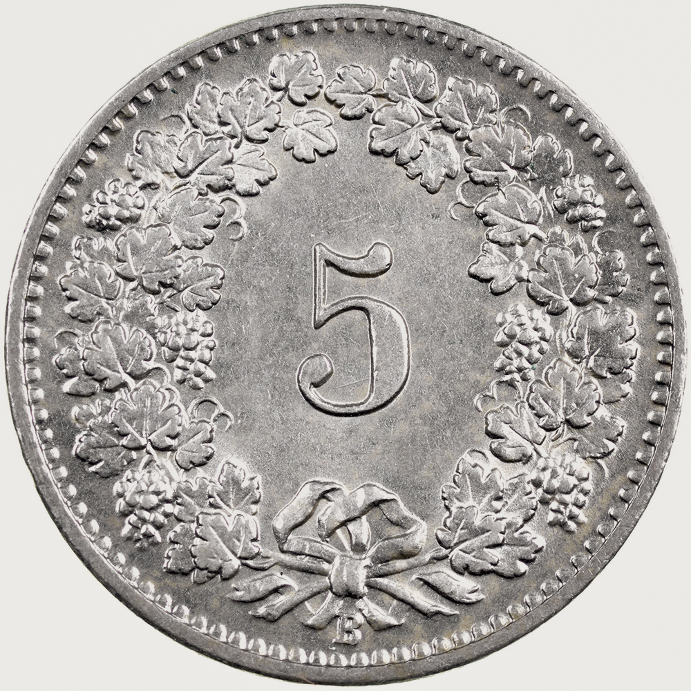 5 Rappen, 1906, Stempelglanz