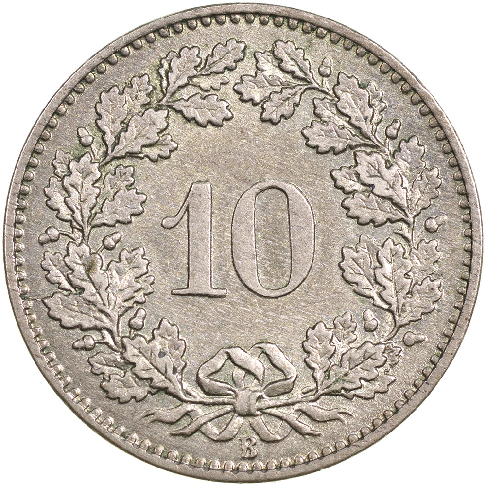 10 Rappen, 1876, unzirkuliert