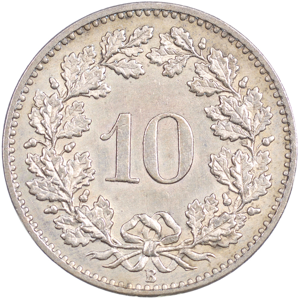 10 Rappen, 1879, unz/stgl