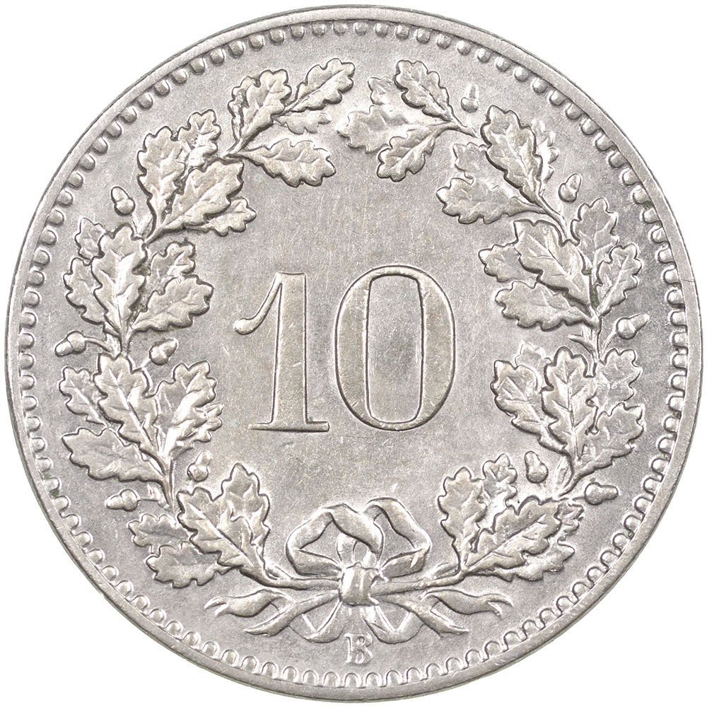 10 Rappen, 1904, vz-unz