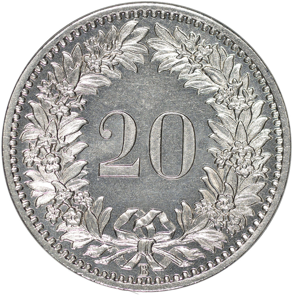20 Rappen, 1883, Stempelglanz