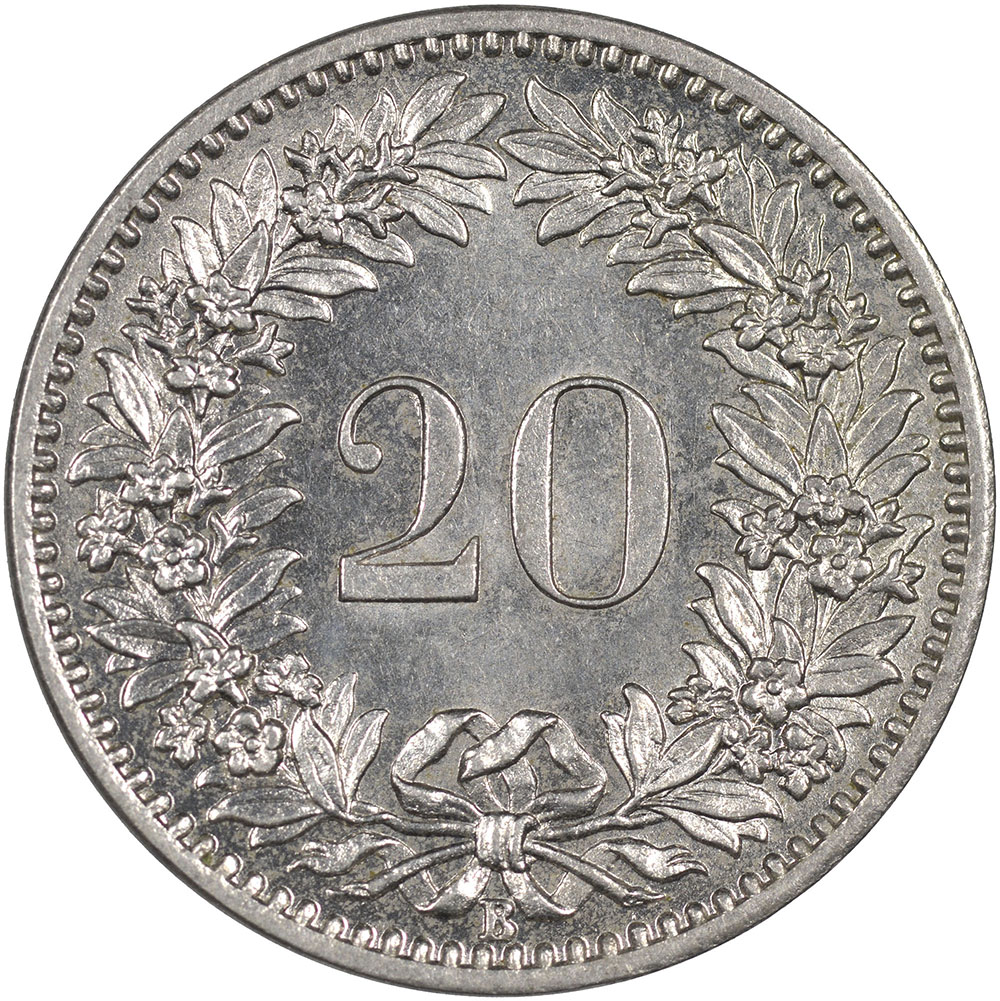 20 Rappen, 1891, Stempelglanz
