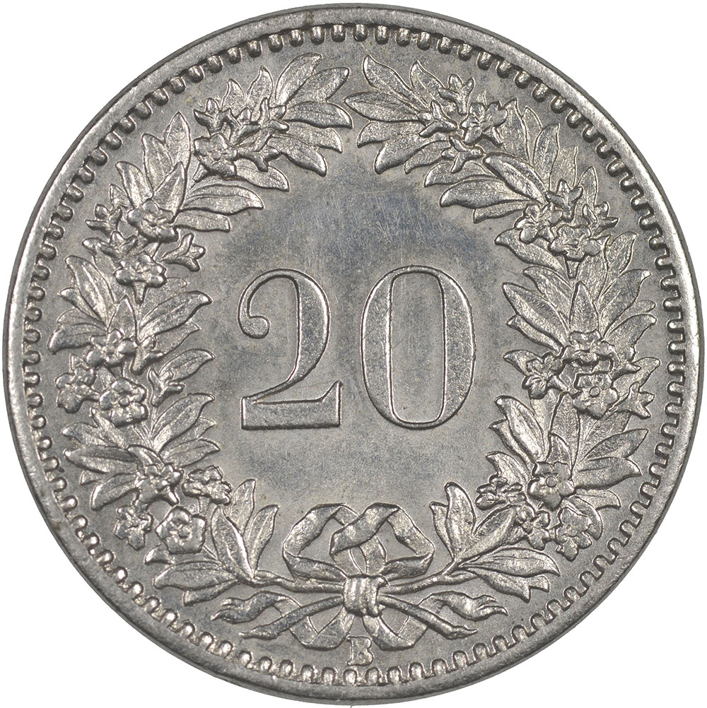20 Rappen, 1907, unzirkuliert