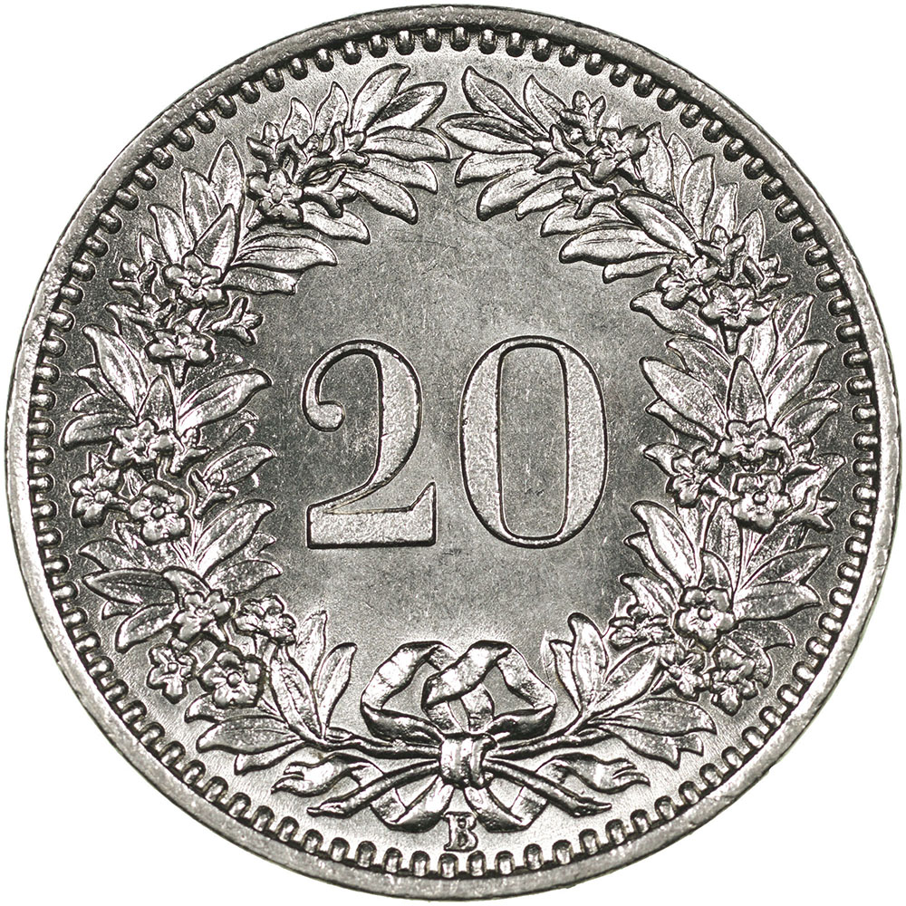 20 Rappen, 1909, Stempelglanz