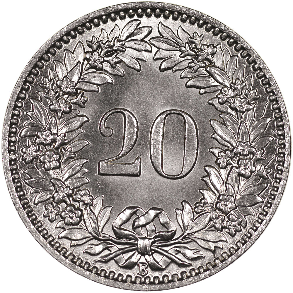 20 Rappen, 1924, Stempelglanz