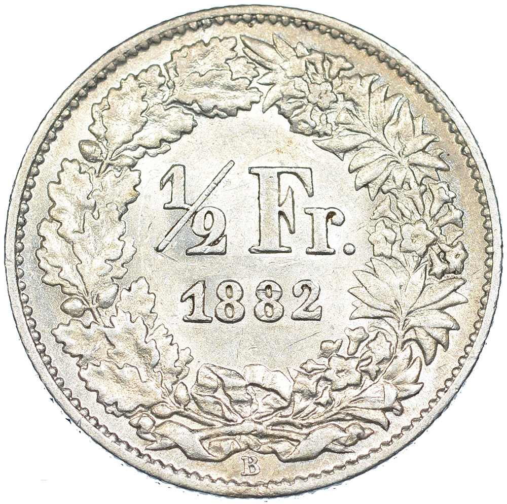 50 Rappen, 1882, fast unzirkuliert