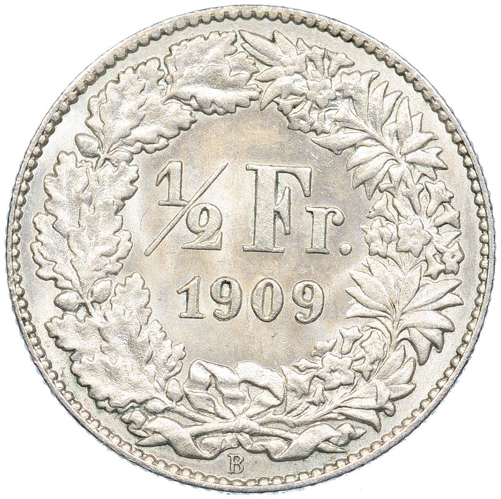 50 Rappen, 1909, unzirkuliert