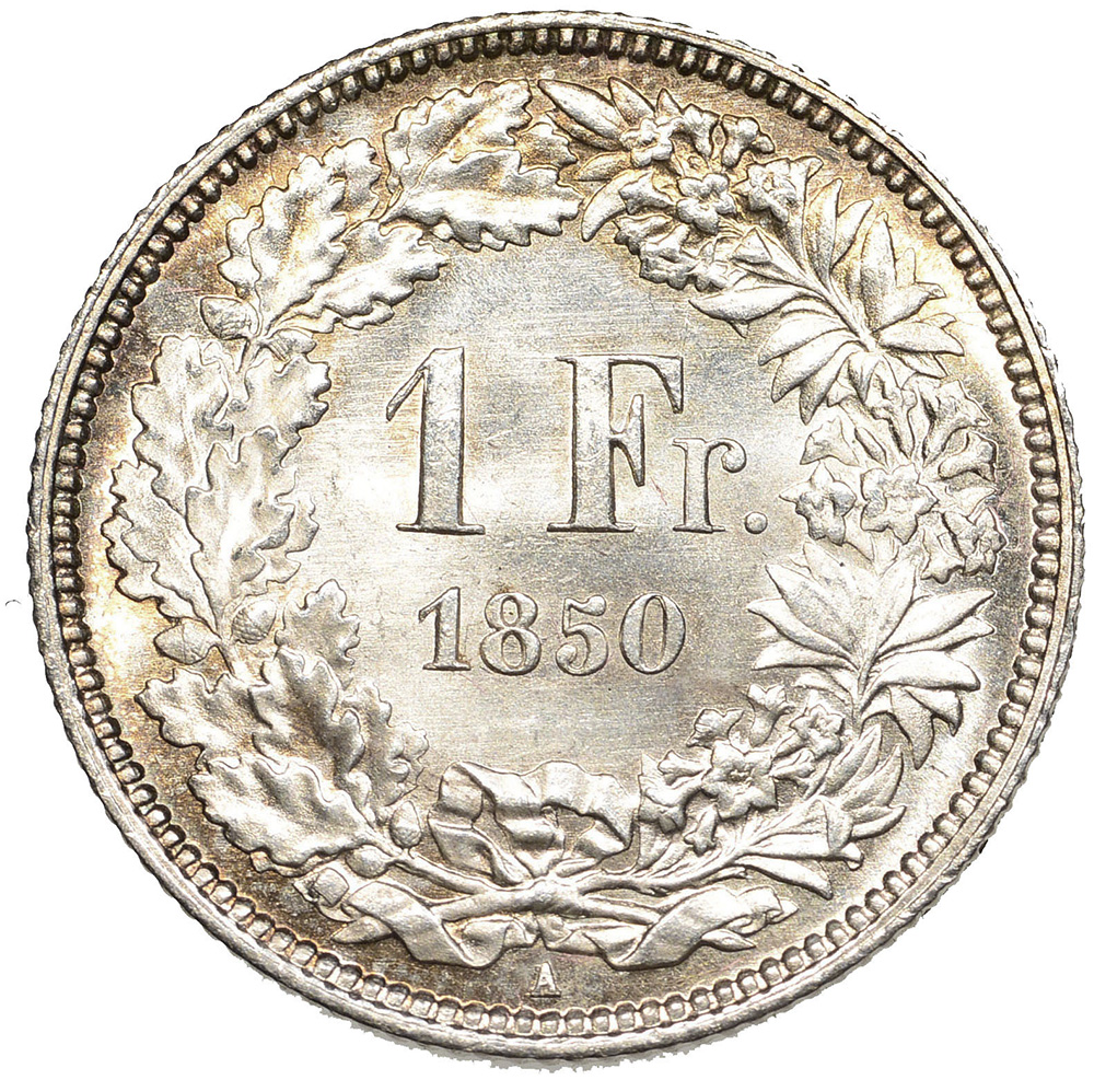 1 Franken, 1850, unzirkuliert
