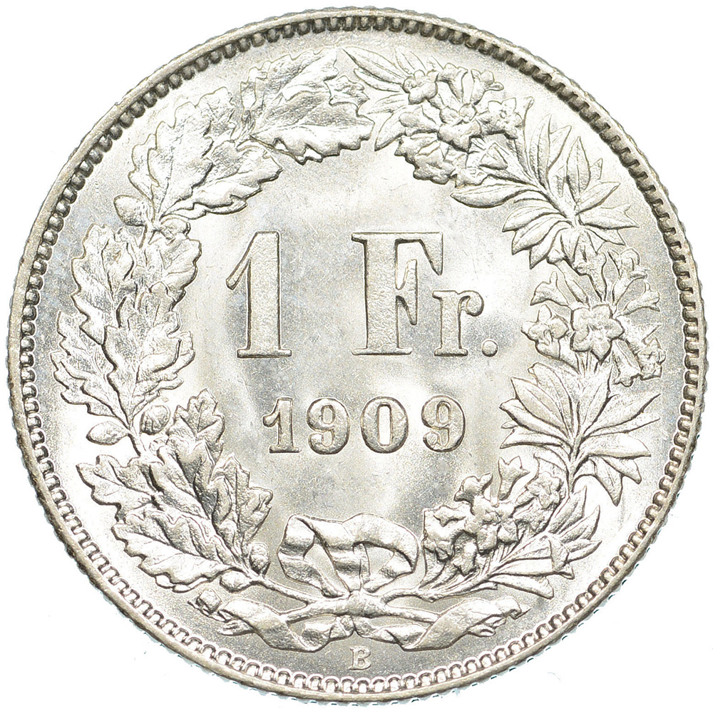 1 Franken, 1909, Stempelglanz