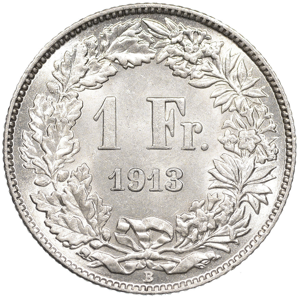 1 Franken, 1913, unz/stgl