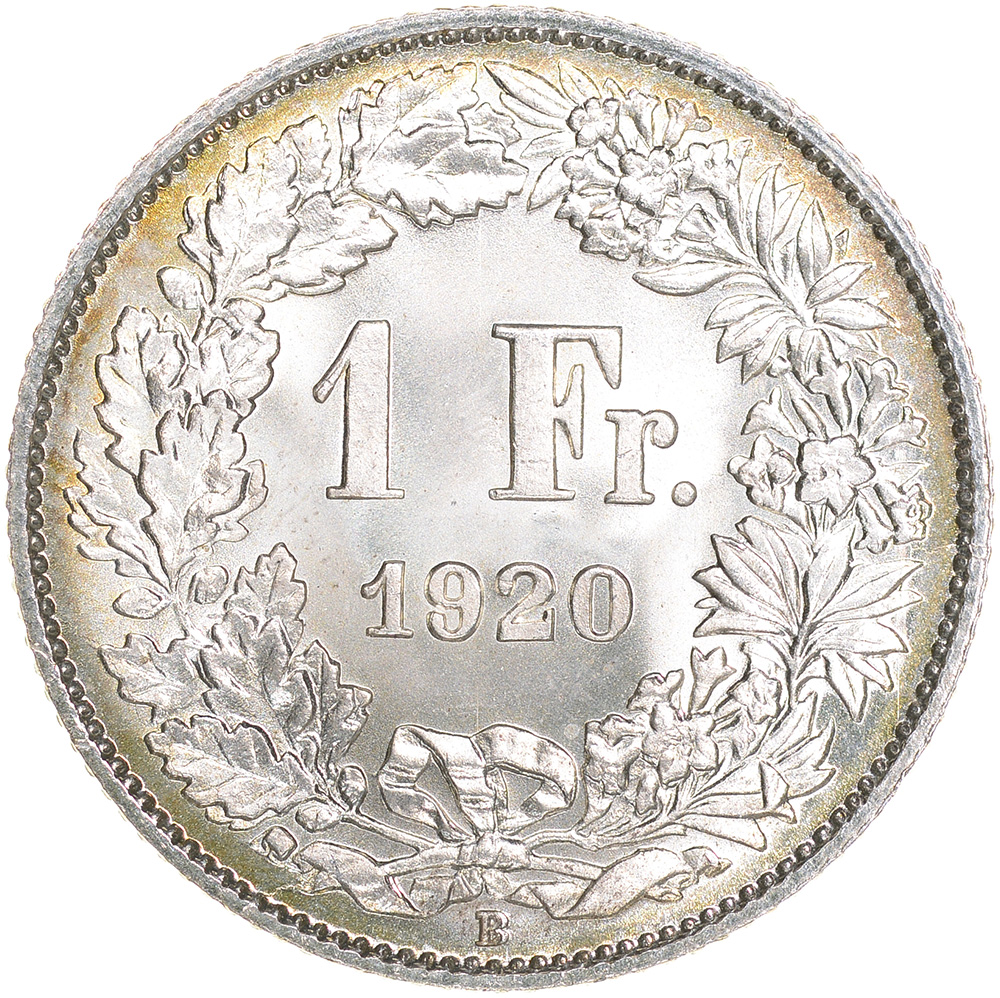 1 Franken, 1920, Stempelglanz