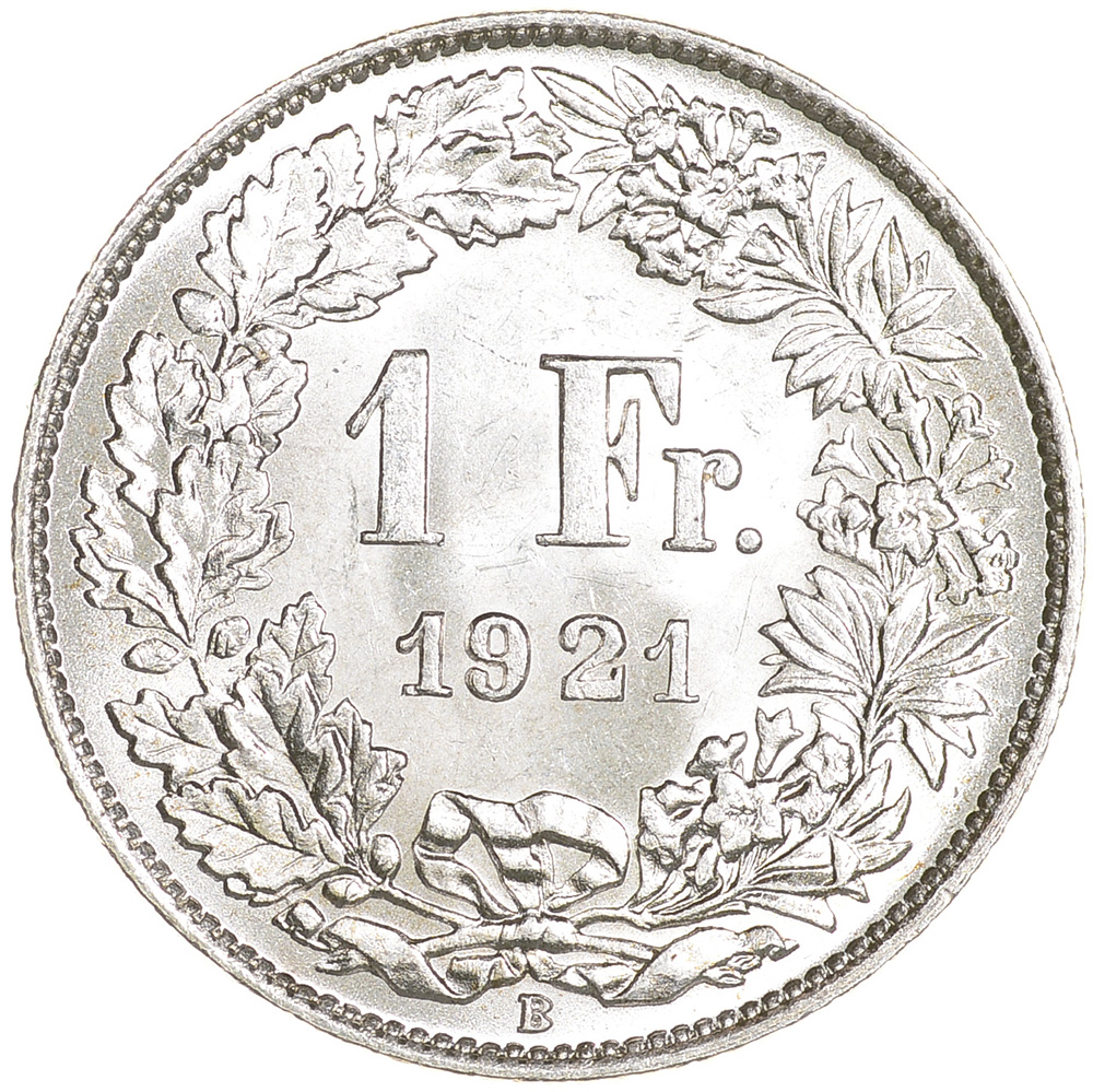 1 Franken, 1921, unz/stgl