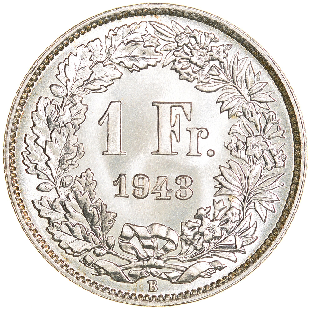 1 Franken, 1943, Stempelglanz