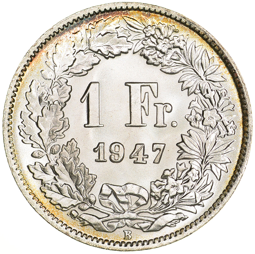 1 Franken, 1947, Stempelglanz