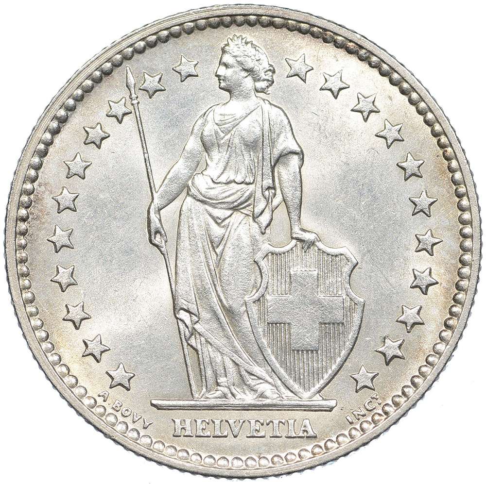 2 Franken, 1874, fast unzirkuliert