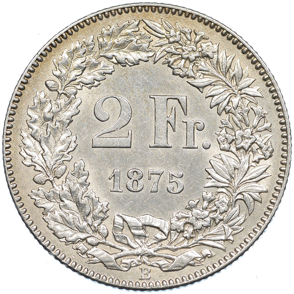 2 Franken, 1875, vz-unz