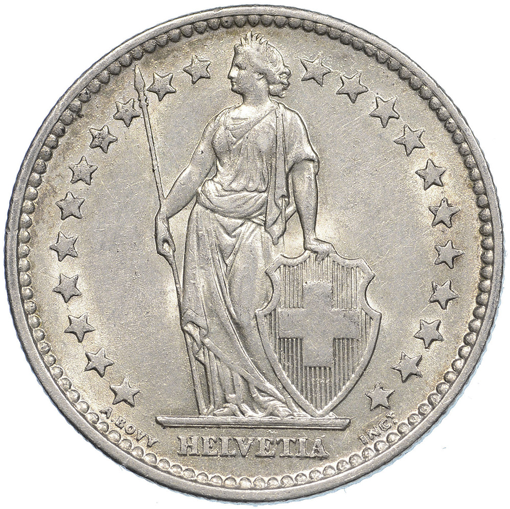 2 Franken, 1875, fast unzirkuliert