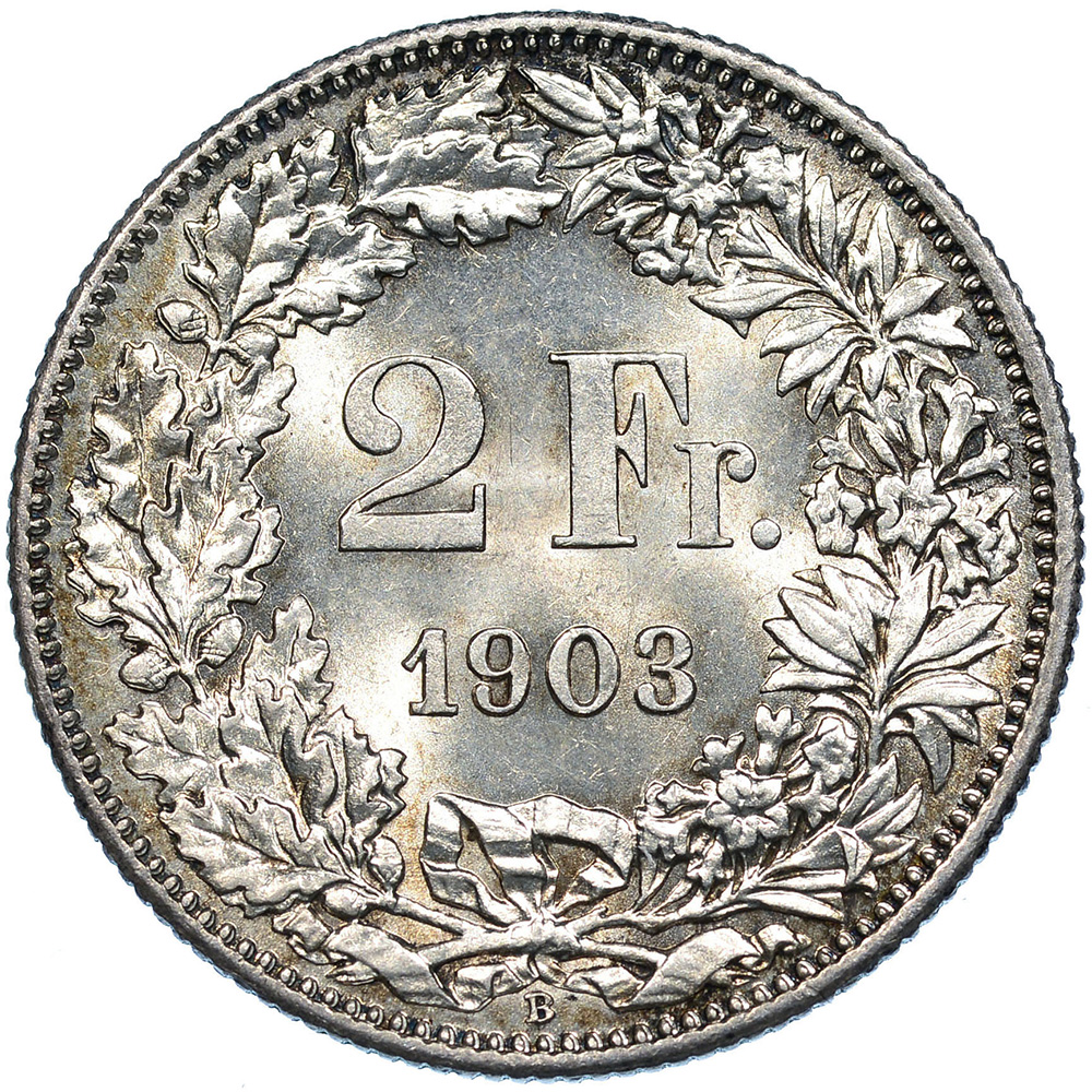 2 Franken, 1903, unz/stgl