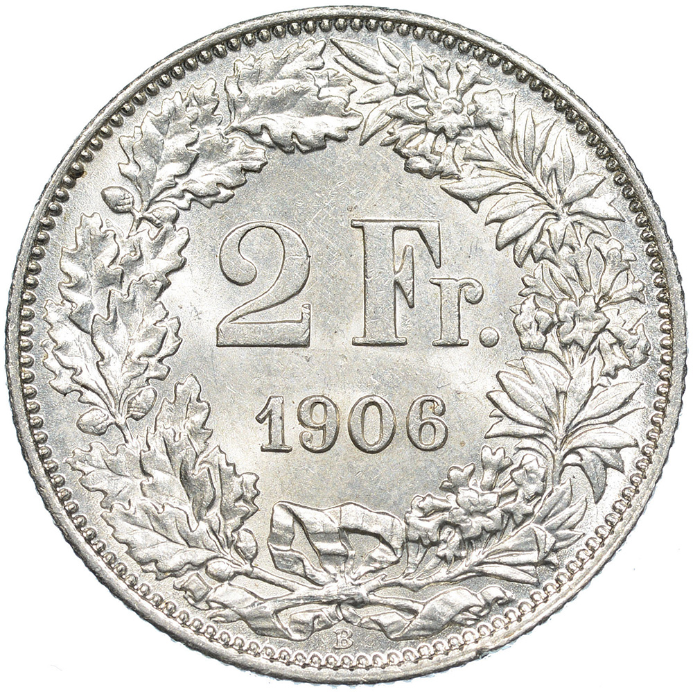 2 Franken, 1906, unzirkuliert