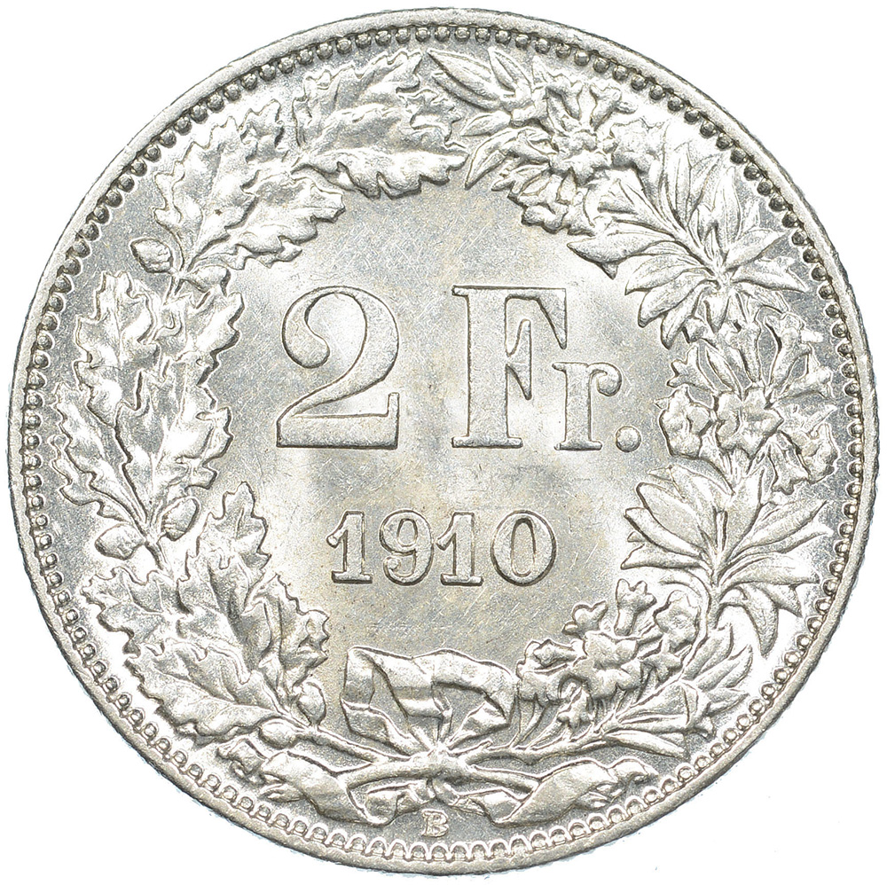 2 Franken, 1910, unzirkuliert