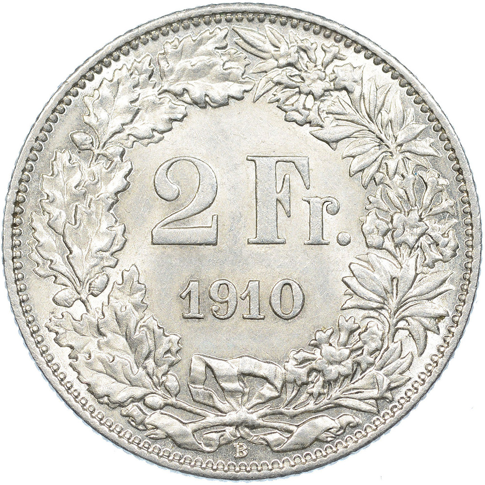 2 Franken, 1910, Stempelglanz