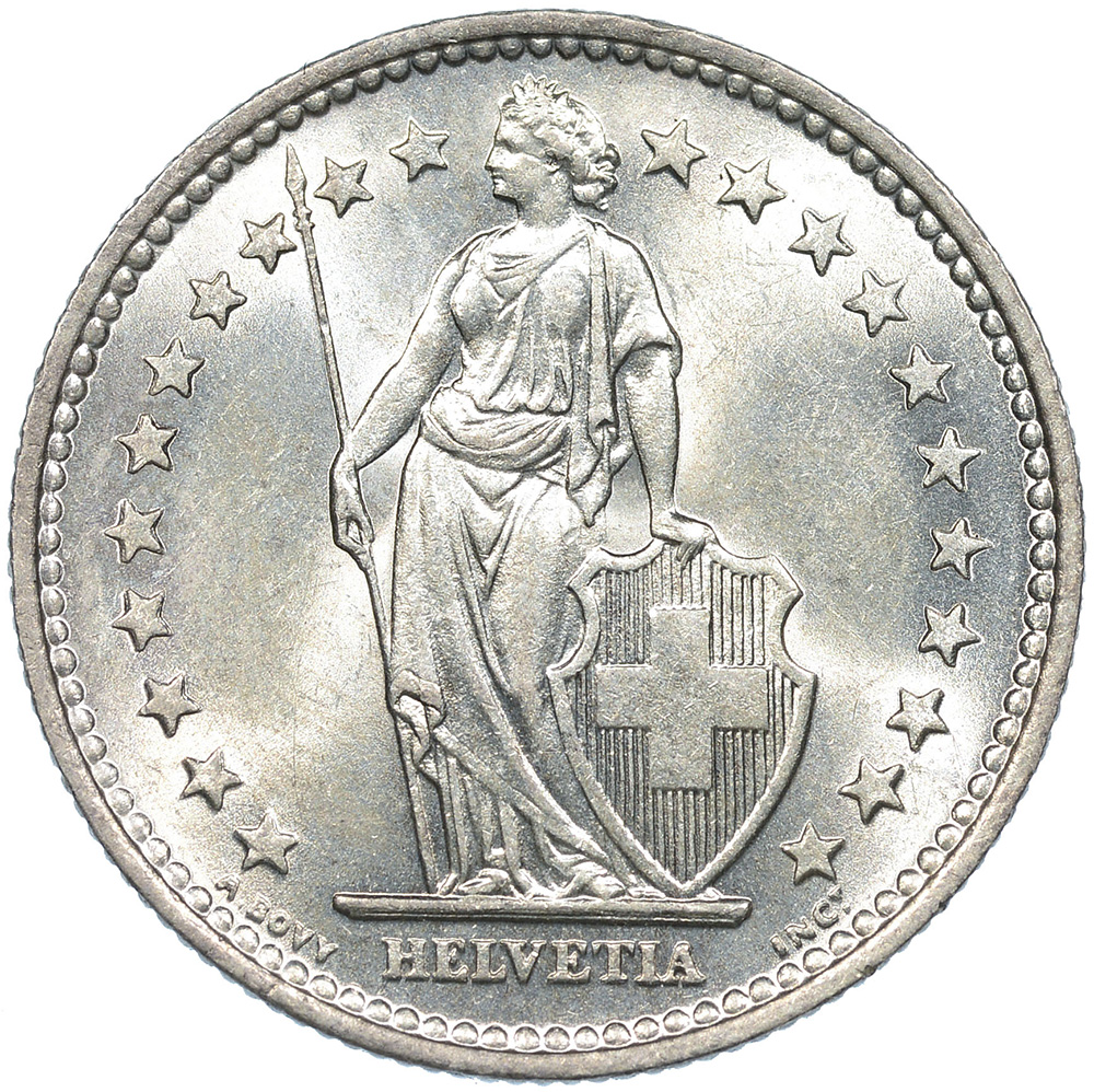 2 Franken, 1911, Stempelglanz