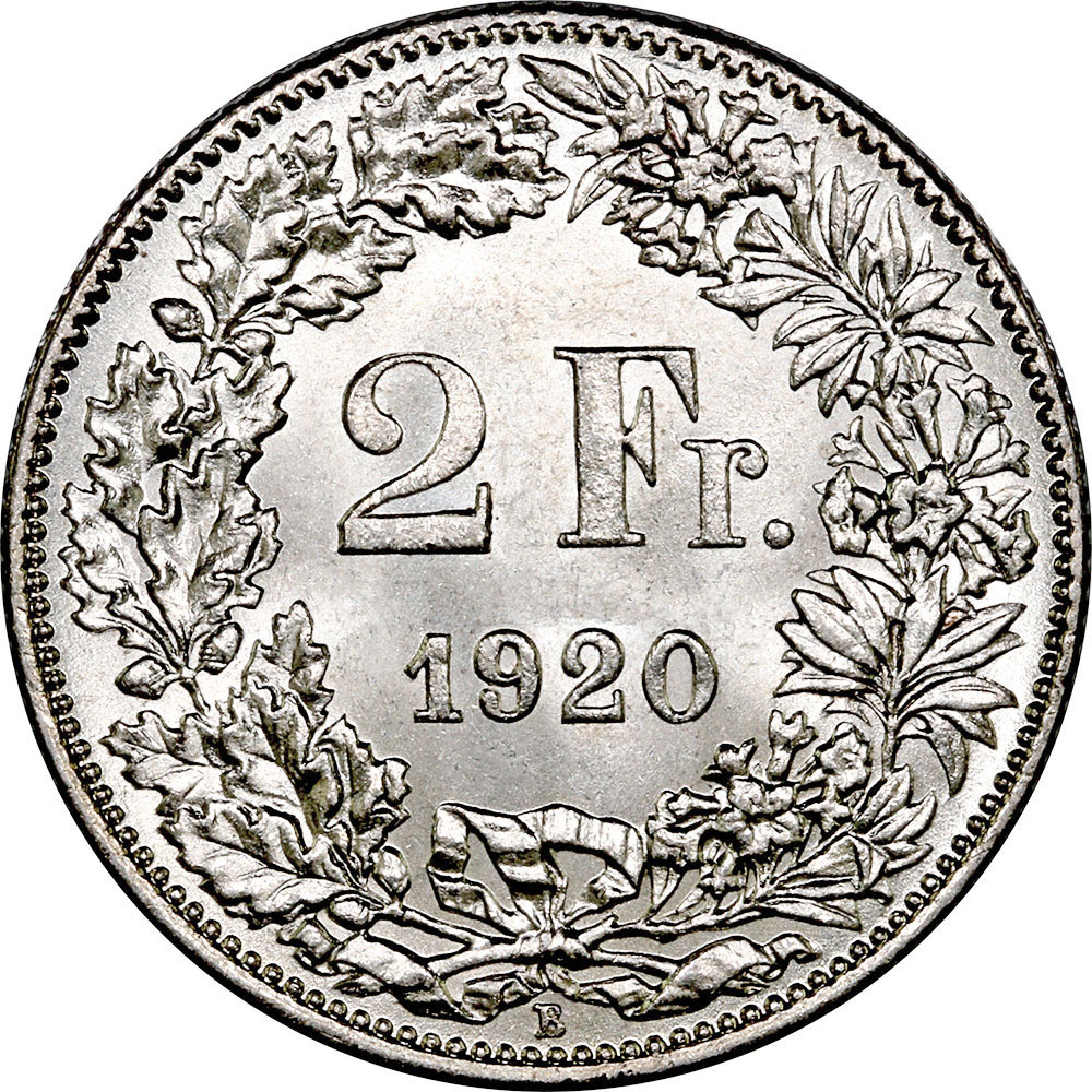 2 Franken, 1920, unzirkuliert